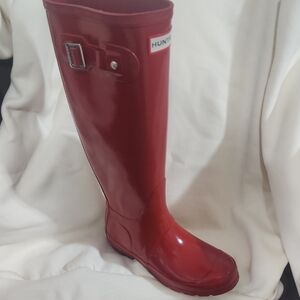 Hunter Women's Glossy Red Rain Boots
